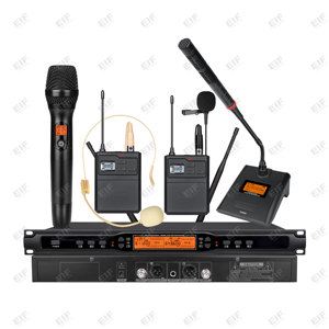 Sistema de Micrófono Inalámbrico de 2 Canales HP-1100 con Batería AA y Conector XLR para Discoteca/Bar/Club/Uso Doméstico - Product Image 1