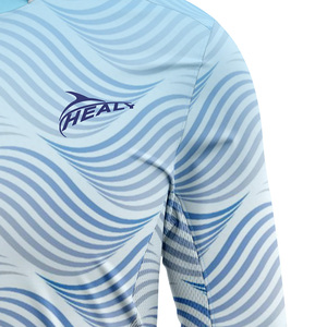 Sudadera con capucha de pesca para hombre de rendimiento ligero, diseño de ondas, tela transpirable de secado rápido, logotipo personalizado, ropa de pesca de alta función - Product Image 4