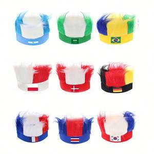 Diadema con Peluca Sintética Personalizada con Bandera de EE. UU., Argentina y Francia, Accesorio Portátil para Fiestas de Fútbol y Animación de Fans 2026 - Product Image 4