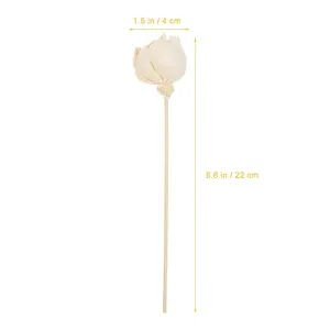 Eco-friendly Bamboo Diffuser Sticks with Ball Ornamental Amber Fragrance Aroma Curly Reed Rattan Diffuser Stick with Flower