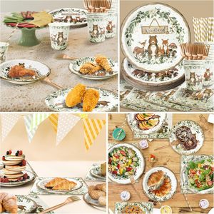 Set di Stoviglie Usa e Getta per Festa Baby Shower a Tema Safari e Giungla - Per 50 Ospiti, Include Piatti, Tovaglioli, Bicchieri, Cannucce e Forchette - Product Image 6