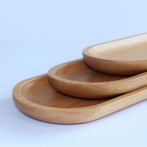 Beechwood Serving <b>Tray</b> Set Rectangular Eco Friendly For Hotel Coffee Tea Use <b>Large</b> Medium Small Size Solid Color - Product Image 3