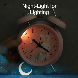 Vente chaude Non-tic-tac Vintage Classique Analogique Enfants Réveil avec Ningtlight pour Chambres Voyage Horloge Fort Twin Bell - Product Image 4