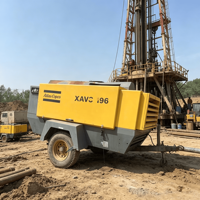 Compresseur d'air à vis diesel portable Atlas-Copco XAVS196 d'occasion, 13,8 bar, 11,3 m³/min, deux roues