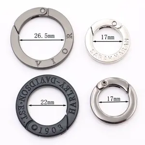 Bag Fittings And Accessories Hanging Nickel Bag Fittings Accessories Engraved Logo Push Gate Spring O Ring Clasps