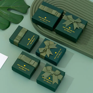 Custom Logo Luxury Cardboard Necklace Jewelry <b>Box</b> Bracelet Ring Earring Pendant Gift <b>Paper</b> Packaging <b>Box</b> Bow Jewelry <b>Storage</b> <b>Box</b> - Product Image 1