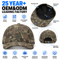 Casquette Strapback Performance à 6 Panneaux Orange Camouflage Découpée au Laser Personnalisée avec Visière Courbe Respirante et Patch en Caoutchouc – Vente en Gros