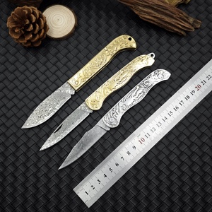 Couteau pliant en acier inoxydable HK FB207 180 mm, manche en acier inoxydable/cuivre blanc, haute dureté, multifonctionnel, tranchant, OEM, DIY - Product Image 6