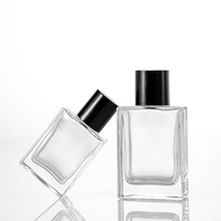 Flacons de parfum carrés en verre haut de gamme vides 30ml/50ml/100ml avec pulvérisateur à pompe sérigraphié et diffuseur à bâtonnets
