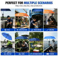 Sombrilla Extra Grande con Imán, Resistente al Viento y a los Rayos UV, Ideal para Trabajo al Aire Libre y Eventos al Aire Libre, con Base Magnética