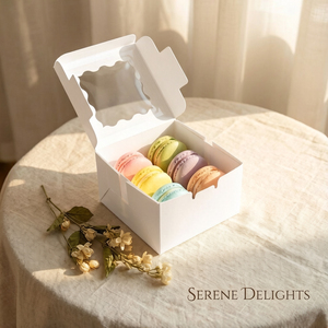 Petites boîtes à gâteaux en papier kraft avec fenêtre, matériaux recyclés, emballage alimentaire pour beignets, cupcakes, chocolats - Product Image 6