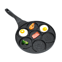 Poêle à frire à fond plat pour petit-déjeuner, idéale pour les œufs et les hamburgers, en aluminium, avec 7 trous, pour la cuisson – Offre Spéciale