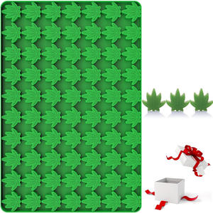 كعكة سيليكون من ورق القنب مع 70 تجويف على شكل ورقة للقدور حلوى الشوكولاتة - Product Image 1