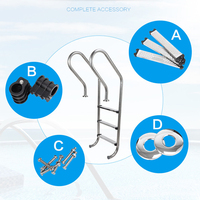 Échelle de piscine 3 marches en acier inoxydable, en promotion