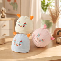 Gorro para Bebé, Estilos de Primavera y Otoño, Mezcla de Algodón y Elastano, Suave para la Piel, Antibacteriano, Unisex, Protector de Cabeza para Recién Nacidos de 0 a 3 Meses