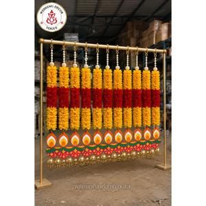 Vibrant Decorative Hanging Latkan <b>Garlands</b> with Fabric Flower Buds Decorative Beads and Tassels for Indian Wedding Mandap Decor - Product Image 1