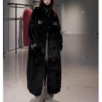 Manteau en fausse fourrure à col montant pour femme, style automne-hiver, élégant et polyvalent, confortable pour les trajets quotidiens