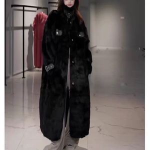 <span class=keywords><strong>Manteau</strong></span> en fausse fourrure à col montant pour femme, style automne-hiver, élégant et polyvalent, confortable pour les trajets quotidiens - Product Image 3