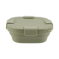 Boîte à lunch pliable en silicone avec couvercle verrouillable, qualité alimentaire, anti-fuite, récipient de stockage alimentaire pliable pour le camping en plein air et les voyages