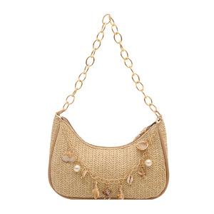 Bolso bandolera de cadena tejida a la moda 2026, nuevo bolso de tendencia - elegante bolso de hombro con perlas y correa de mano - Product Image 1