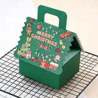Boîtes cadeaux en forme de maison de Noël avec poignée, boîte d'emballage pour biscuits, bonbons, chocolats, noix, boîte cadeau en papier personnalisée imprimée