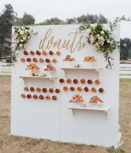 Wedding Baby Bridal Shower Donut Wall White Acrylic Champagne Holder Prosecco Wall Display Rack Wedding Donut Display Wall