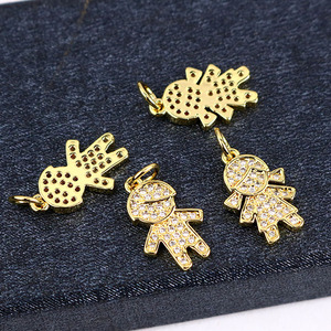CZ7290 Nuovi Piccoli Ciondoli Charm in Oro con Micro Pavé di Zirconi per Bambini e Bambine, Forniture per Creazione di Gioielli - Product Image 4