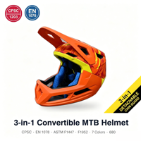 Casque de VTT intégral avec mentonnière détachable, camouflage, EN1078 CPSC 1203 ASTM F1447 ASTM F1952 DH Stunt Adult OEM