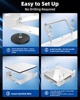 Support magnétique pour toit Starlink Mini, installation rapide, résistant aux intempéries et aux UV, design compact et portable pour véhicule, bateau, camping