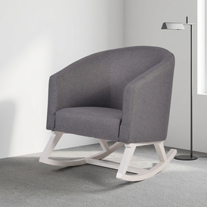 Fauteuil inclinable à bascule modulaire et écologique de luxe moderne en bois massif et tissu pour le salon ou le bureau à domicile Mobilier élégant - Product Image 1