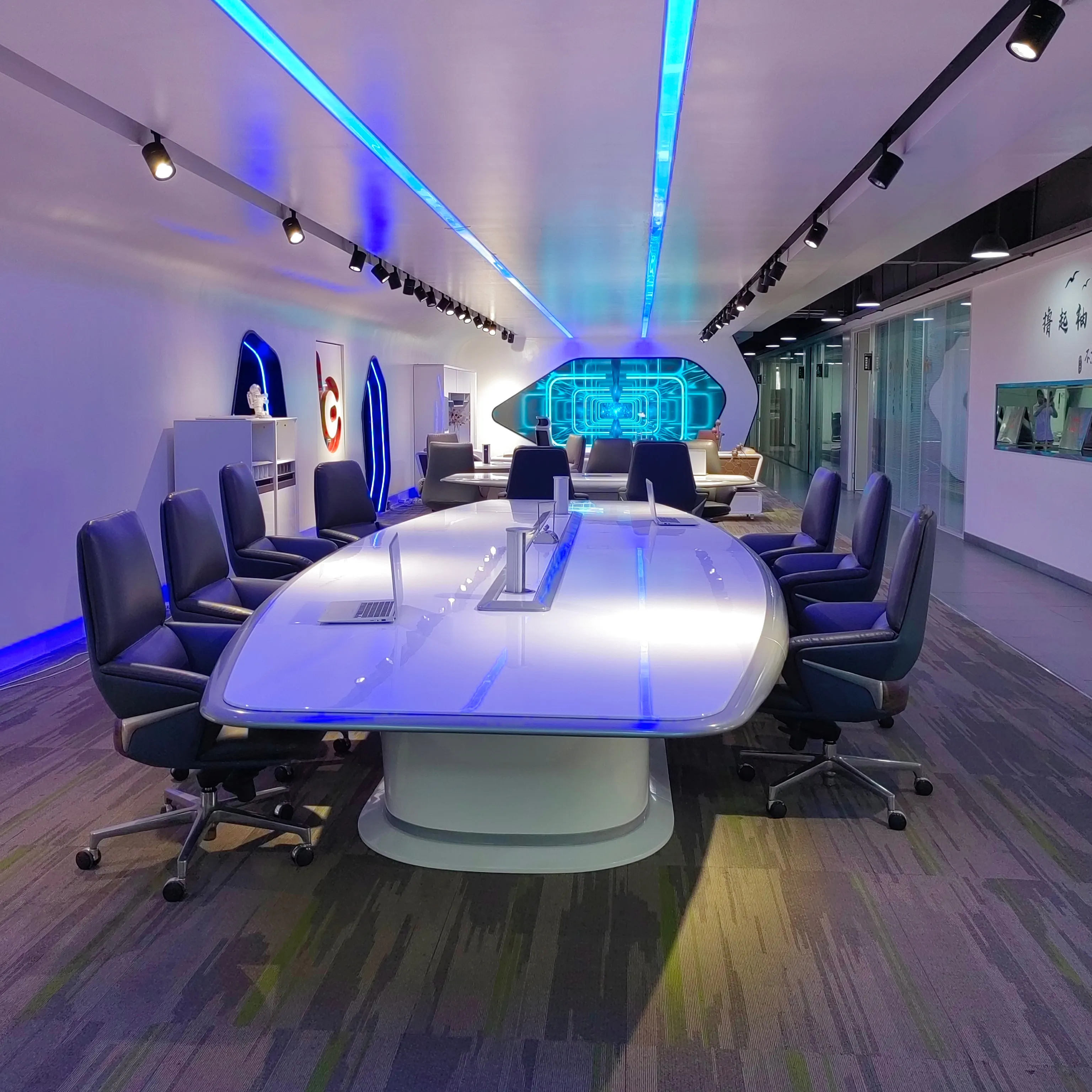 โต๊ะประชุมไม้คุณภาพสูง,โต๊ะประชุมขนาด20คนรูปแบบสำนักงานขนาดใหญ่ยอดนิยมปรับแต่งได้