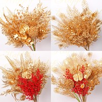 Plantes artificielles réalistes YM Factory Golden, feuilles de palmier Monstera, décoration pour Thanksgiving, mariage et maison