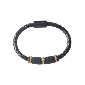 <b>Leather</b> Woven <b>Bracelet</b> 19cm 21cm 23cm Magnetic Closure Men's Jewelry Gift - Product Image 3