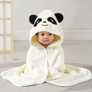 Wholesale <b>Coral</b> <b>Fleece</b> Kid Bath Towel Plain Cartoon Character Hooded Newborn Swaddle <b>Blanket</b> - Product Image 6