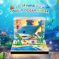 Diorama 3D de requin en papier découpé au laser superposé, modèle détachable de 236 feuilles, scène océanique rétroéclairée par LED chaude, décoration de bureau artistique