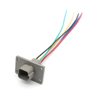 Kabel Harness Konektor Seri DT 8Pin Flange Mount Male & Free Hanging Female, Perakitan Kabel Listrik Otomotif Tahan Air