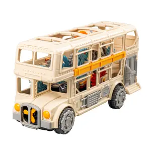향수를 불러 일으키는 다채로운 조명 음악 기어 2 층 버스 전기 범용 버스 모델 장난감