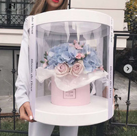 Boîte ronde à fleurs Zexwrap en PVC Transparent, boîtes à chapeaux pour la saint-valentin, anniversaire mariage, noël