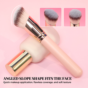 Pinceaux de maquillage professionnels de luxe roses, synthétiques, durables, de qualité OEM, pour fond de teint et <span class=keywords><strong>correcteur</strong></span>, vente en gros, marque privée - Product Image 2