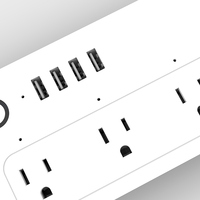 Prise de bureau escamotable intelligente Tuya WiFi US, 4 prises, ports USB, IP44, multiprise de table, prise d'extension télécommandée par Wi-Fi