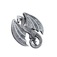 Broche vintage en métal représentant un dragon viking
