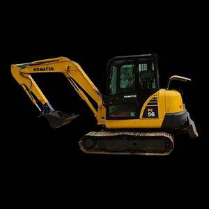Mini-excavatrice sur chenilles Komatsu PC56 d'occasion, 5 tonnes, pour travaux de construction, usage domestique et agricole, moteur Shanghai, pompe, roulement - Product Image 1