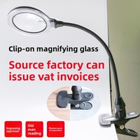 110mm Big Lens Desktop/Clip Magnifier 10x/3x HD Illuminated LED Light Magnifying Glass Portable Reading Magnifier