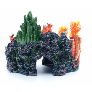 Dekorasi Akuarium Kreatif, Pulau Karang, Batu Kerang, Rumput Air Resin - Product Image 3