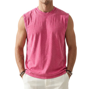 Men Custom Vintage <b>Distressed</b> Streetwear Heavyweight Vest 100% Cotton Breathable Fashion Sleeveless Oversized Acid Wash Tank <b>Top</b> - Product Image 4