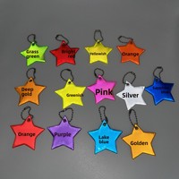Llavero Reflectante Personalizado, Colgantes Reflectantes de PVC con Forma de Estrellas, Llaveros con Logotipo Personalizable, Amuletos Nocturnos, Accesorios para Mochilas Escolares