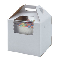 Boîtes à gâteaux de mariage personnalisées 14 pouces avec fenêtre transparente et poignée, finition mate et gaufrage, pliables et recyclables, en emballage en vrac