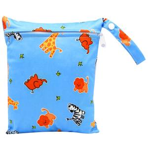 Sac à couches en tissu imperméable pour bébé, Logo personnalisé PUL, sac à couches en tissu imperméable pour bébé, fermeture à glissière unique, imprimé, réutilisable, sacs secs et humides pour bébé, 20x25cm - Product Image 5