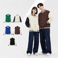 Blouson Bomber Streetwear Automne 380g en Coton Uni Style Baseball d'Inspiration Japonaise Coupe Oversize Ample Épaules Tombantes
