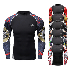 Camicie da uomo MMA BJJ Rash Guard camicie da nuoto UPF 50 + UV protezione solare magliette a maniche lunghe leggere ad asciugatura rapida - Product Image 6